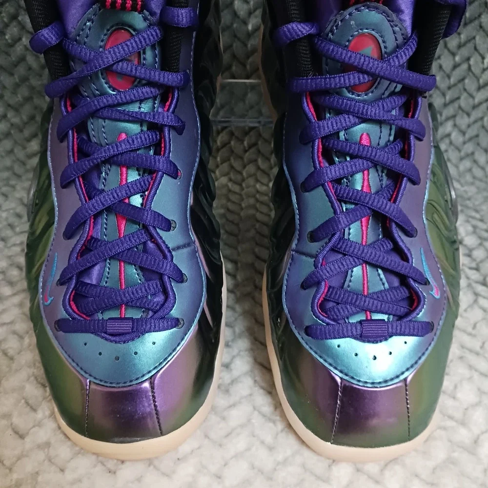 Nike Little Posite One GS Iridescent Purple Youth Basketball Shoes Size 6.5Y